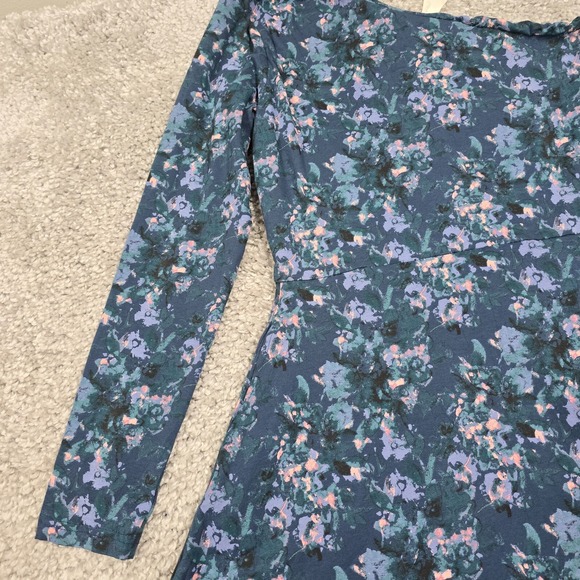 Pact Womens Floral Fit Flare Midi Dress Size L One Shoulder Cottage Romantic Eco - Picture 5 of 16